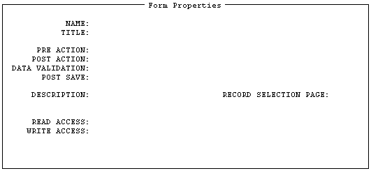 Example of a Form for Editing Form Properties.