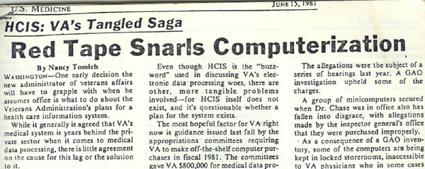 "Red Tape Snarls Computerization" (June 15, 1981)