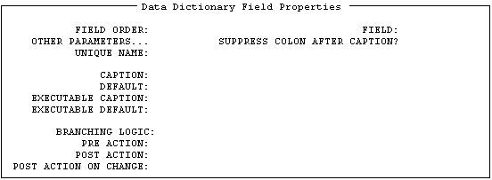 Example of the Form for Editing Data Dictionary Fields.