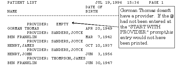 Example of a Report Showing All Fields (with or without data).