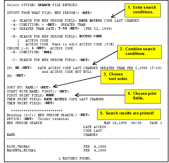 Example of a Completed Search.