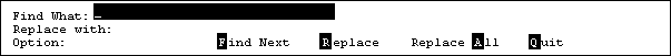 Example of the Find Dialogue Box in the Screen Editor.